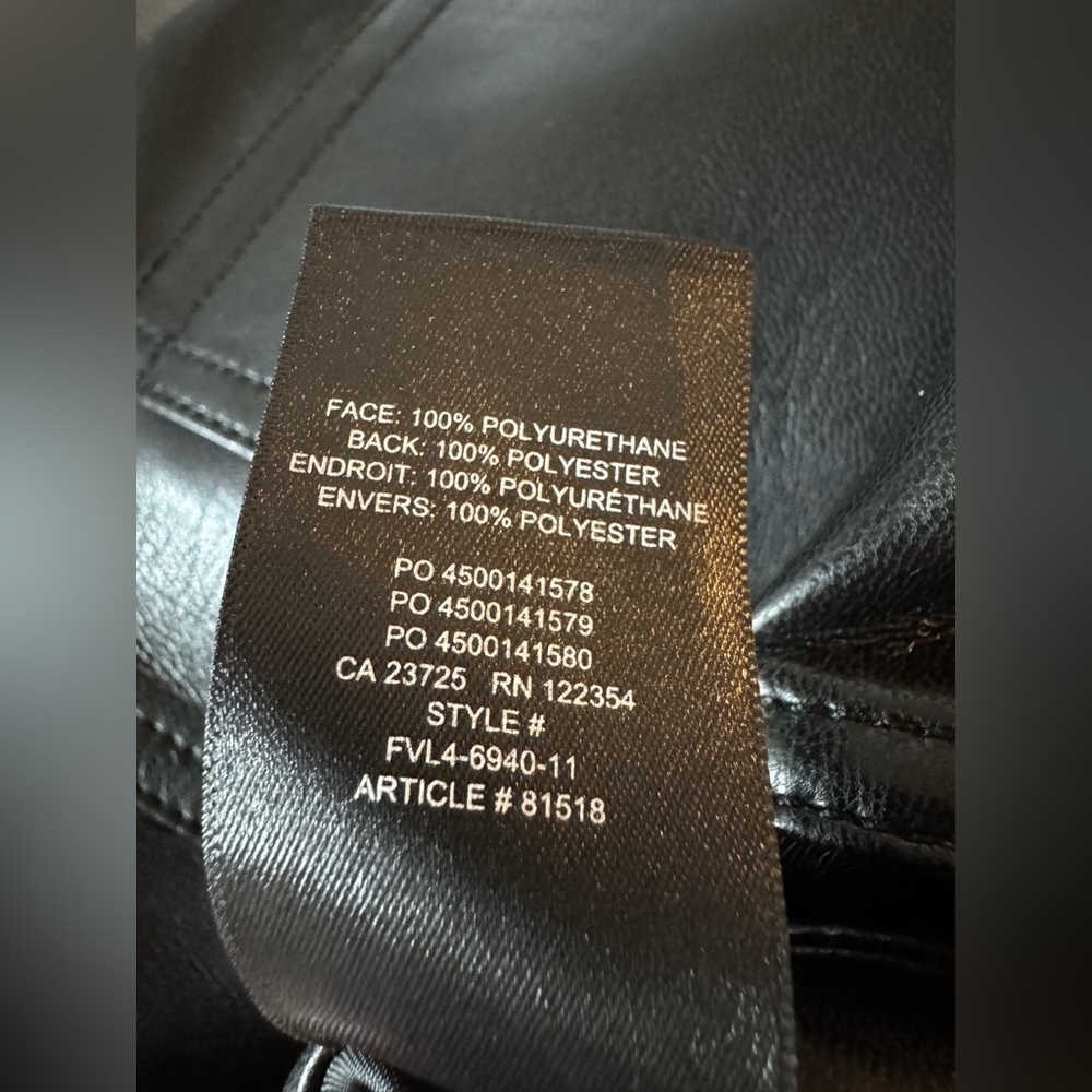 Aritzia Wilfred The Melina Pant Size 0 Black Faux Leather High Rise Straight - Picture 10 of 10